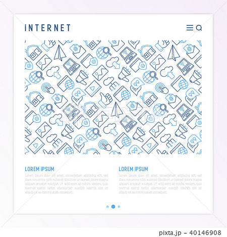 Internet concept with thin line icons 40146908