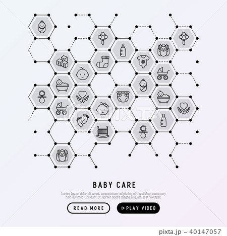 Baby care concept in honeycombs Baby care concept in honeycombs 40147057