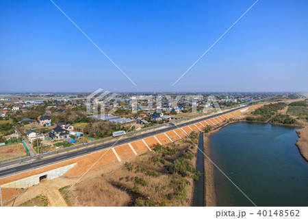 九十九里白子町剃金海水浴場付近を空撮 九十九里白子町剃金海水浴場付近を空撮 40148562