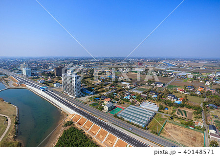 九十九里白子町剃金海水浴場付近を空撮 40148571