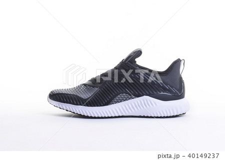 Closeup black sport running and fitness shoe. Closeup black sport running and fitness shoe. 40149237
