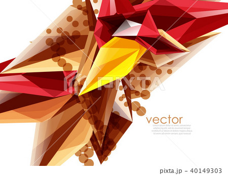 Color glass crystals on white background, geometric abstract composition with glass gemstones and 40149303