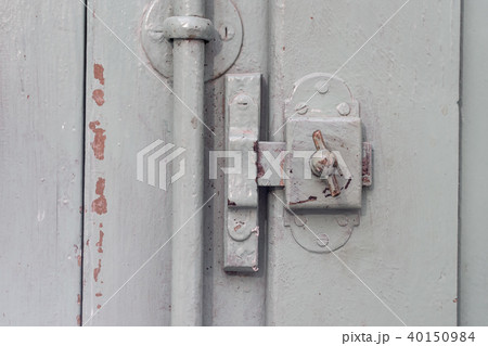 old window Lock on vintage wooden painted 40150984