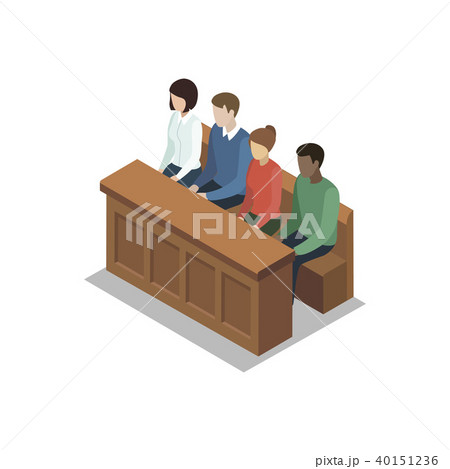 Jury trial isometric 3D element Jury trial isometric 3D element 40151236