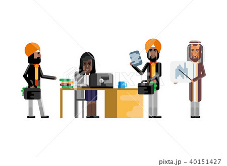 African and indian business team working in office 40151427