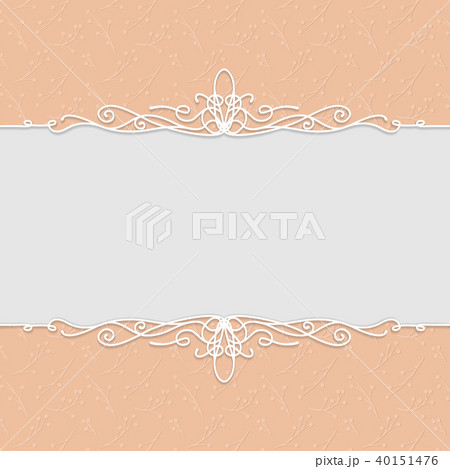 Vector beautiful frame in peach color for wedding Vector beautiful frame in peach color for wedding 40151476