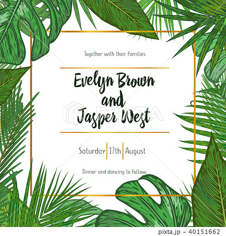 Wedding Invitation, floral invite card Design with 40151662