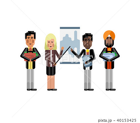 Business team presentation near whiteboard 40153425