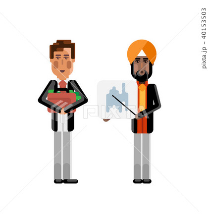 Indian businessman showing financial diagram 40153503