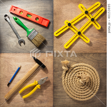tools and instruments at wooden background tools and instruments at wooden background 40153695