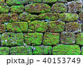 Old stone wall overgrown with moss 40153749