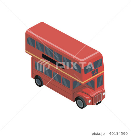 Red double decker bus isometric 3D element 40154590