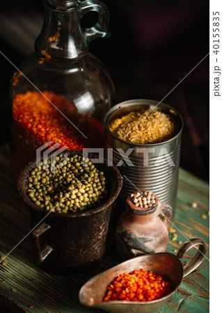 Still life with different containers for grain Still life with different containers for grain 40155835