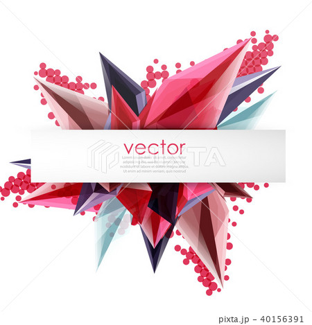 Colorful blooming crystals vector abstract background 40156391