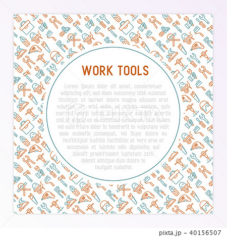 Work tools concept with thin line icons 40156507