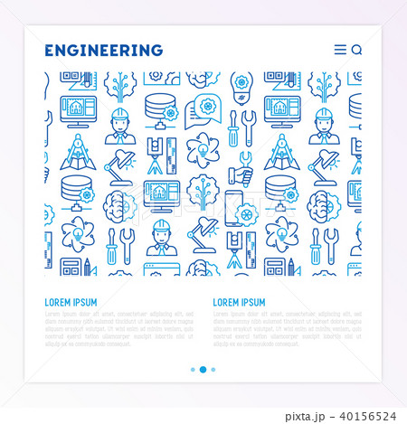 Engineering concept with thin line icons Engineering concept with thin line icons 40156524