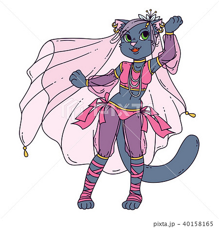 Cute cat woman belly dancer. 40158165