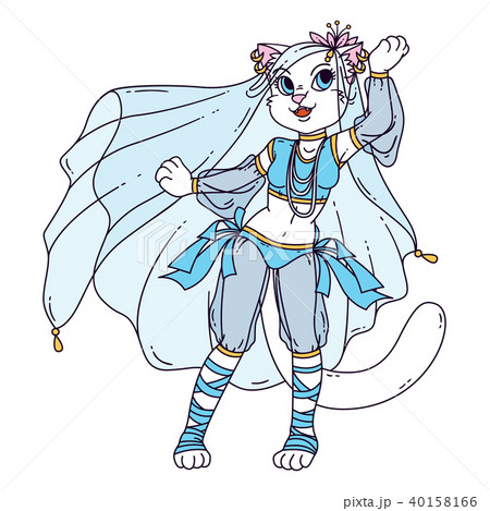 Cute cat woman belly dancer. Cute cat woman belly dancer. 40158166