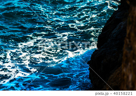 high cliff above the sea, summer sea background 40158221