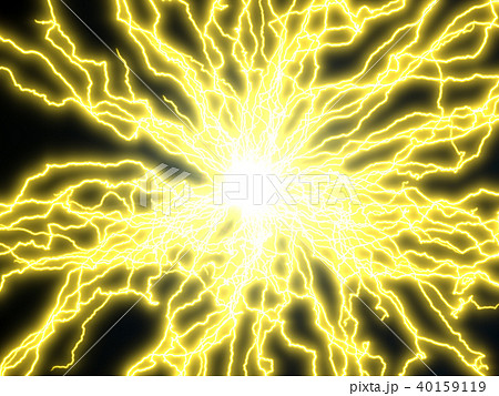 yellow electric arcs. 3d illustration - Stock Illustration [40159119] -  PIXTA