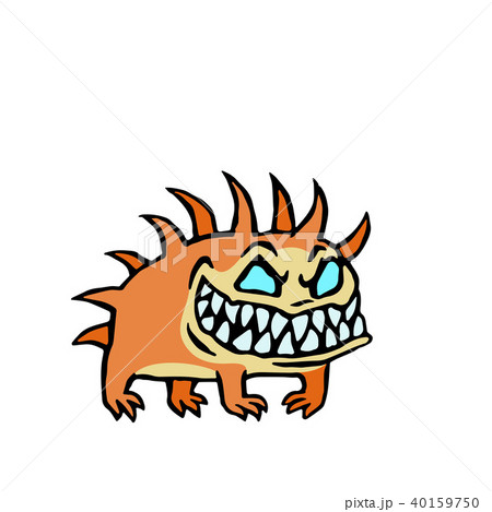 small infernal orange dog. cute monster. vector 40159750