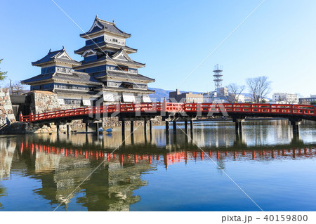 Matsumoto castle against  on blue sky background 40159800