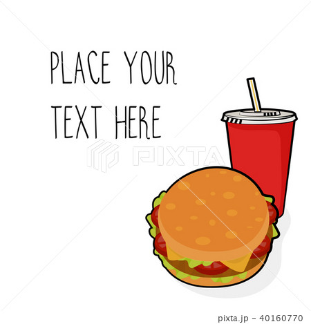 Vector template with burger and red soda cup 40160770