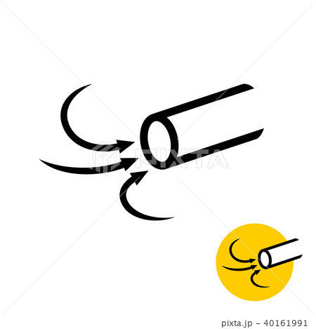 Suction icon with hose or tube suck in air. 40161991