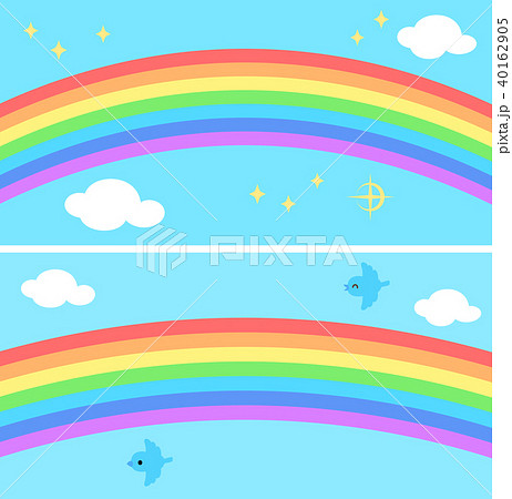 虹と空のバナー背景イラストのイラスト素材