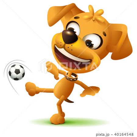 dog playing football Cartoon illustration. Cartoon illustration
