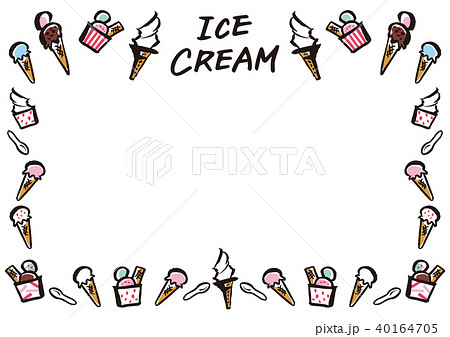 アイスクリーム ソフトクリーム フレームのイラスト素材