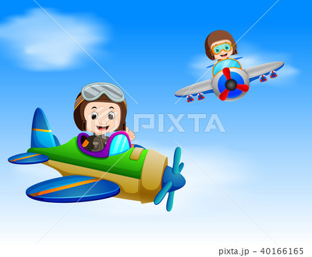 two pilot riding plane two pilot riding plane 40166165