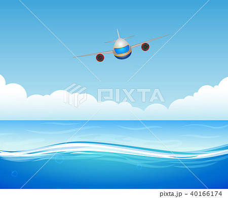 flying plane over sea flying plane over sea 40166174