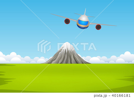 a commercial plane flying over mountain a commercial plane flying over mountain 40166181