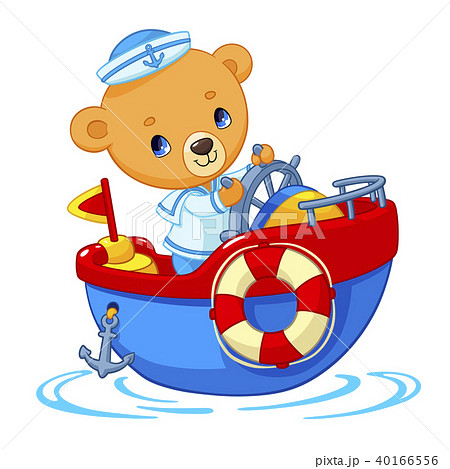 Bear sailor on boat cartoon vector illustration Bear sailor on boat cartoon vector illustration 40166556