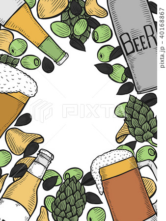 hand drawn beer set 40168867