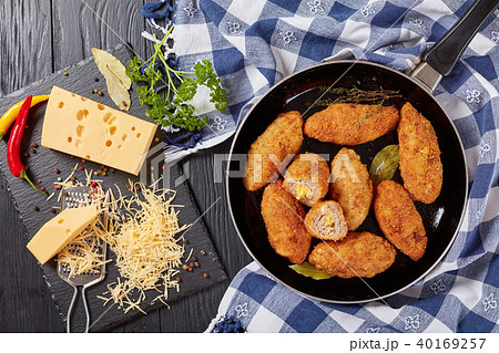 meat croquettes with melted cheese filling meat croquettes with melted cheese filling 40169257