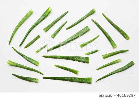Aloe vera fresh leaves on white. Aloe vera fresh leaves on white. 40169287