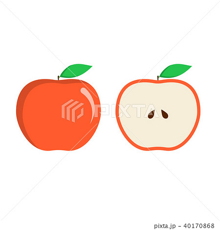 Red juicy apple and apple cut 40170868