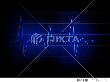 Blue futuristic heartbeat line 40170889