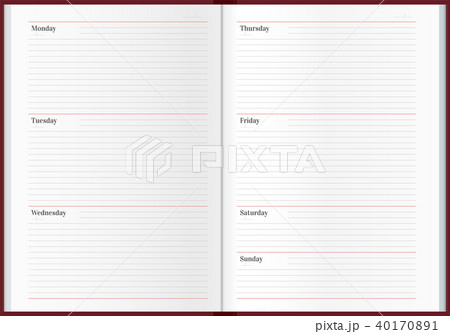 Striped weekly planner template 40170891