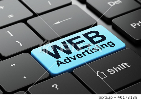 Advertising concept: WEB Advertising on computer keyboard background 40173138