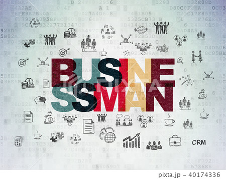 Business concept: Businessman on Digital Data Paper background 40174336