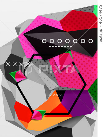 Color 3d geometric composition poster 40174475