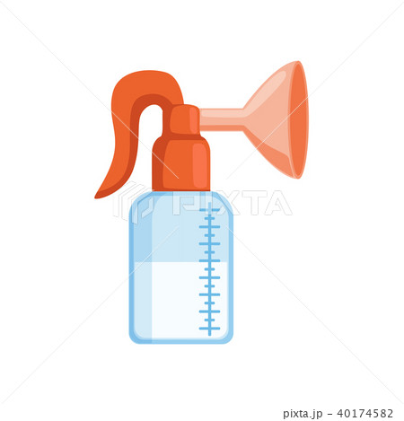 Manual breast pump with breast milk vector Illustration on a white background 40174582