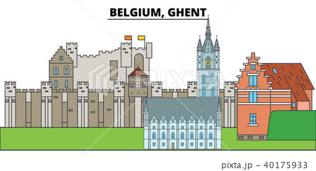 Belgium, Ghent. City skyline, architecture, buildings, streets, silhouette, landscape, panorama 40175933