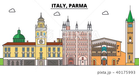 Italy, Parma. City skyline, architecture, buildings, streets, silhouette, landscape, panorama 40175993