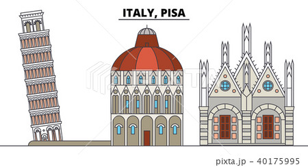 Italy, Pisa. City skyline, architecture, buildings, streets, silhouette, landscape, panorama Italy, Pisa. City skyline, architecture, buildings, streets, silhouette, landscape, panorama 40175995