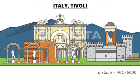 Italy, Tivoli. City skyline, architecture, buildings, streets, silhouette, landscape, panorama Italy, Tivoli. City skyline, architecture, buildings, streets, silhouette, landscape, panorama 40176000