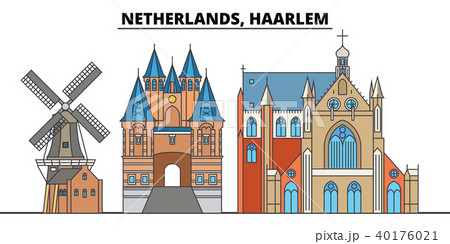 Netherlands, Haarlem. City skyline, architecture, buildings, streets, silhouette, landscape Netherlands, Haarlem. City skyline, architecture, buildings, streets, silhouette, landscape 40176021